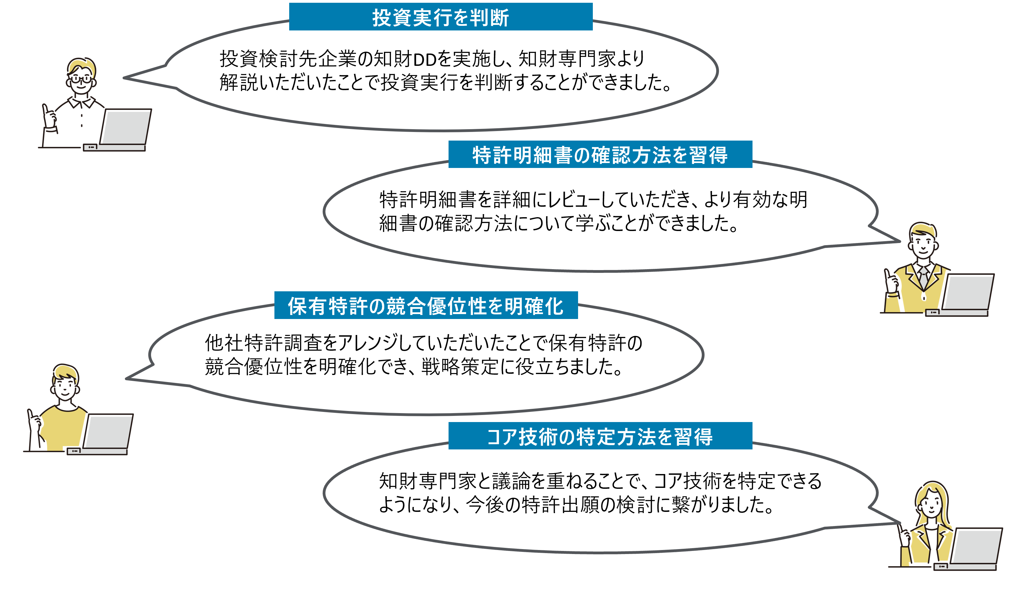 過去の参加者の声のイラスト